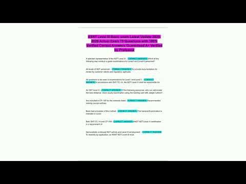 ASNT Level III Basic exam Latest Update 2025 2026 Actual Exam 70 Questions with 100 Verified Correct