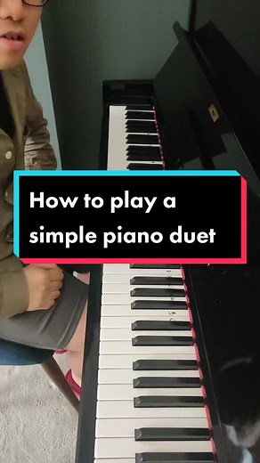 How to play a simple duet lesson for any piano beginner! #piano #pianotutorial #duet #music #beginner