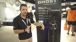 Lowrance's Ken Thompson shows us the latest Ghost trolling motor at the Sydney International Boat Show. | Fishing World