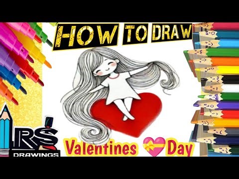 How to draw cute girl valentines day drawing, painting &coloring for kids&toddlers with rsdrawings