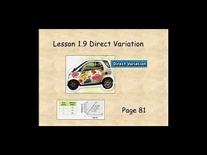 Grade 7 Lesson 1.9 Direct Variation