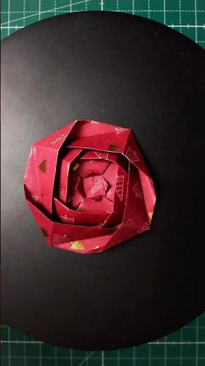 How to Make the Flattened Rose Flower - Origami Papercraft DIY Tutorial (ASMR)