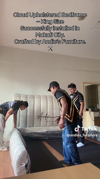 Another successful installation in Makati City. ✨ Cloud Upholstered Bedframe – King Size Made with quality materials and crafted with care. Thank you for trusting Andie’s Furniture. 🙏☘️