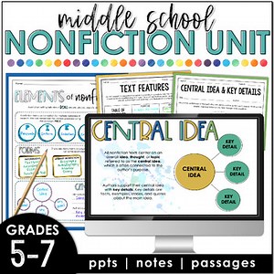 Informational Text Middle School Reading Comprehension - Nonfiction Unit