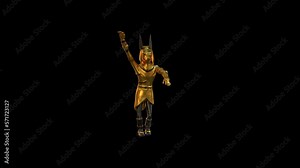 Ancient Egypt Anubis Dance 3D Animation With Alpha Video