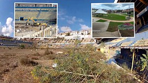 Inside abandoned Spain stadium turned into park with iconic stand still erect