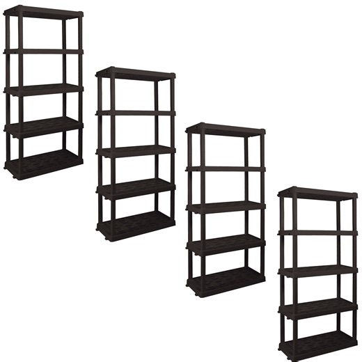 Hyper Tough Garage Shelving Unit Heavy Duty 5-Tier 73.8”H x 36”W x 17.75”D 4-Pack Black 750 lbs Capacity - Walmart.com