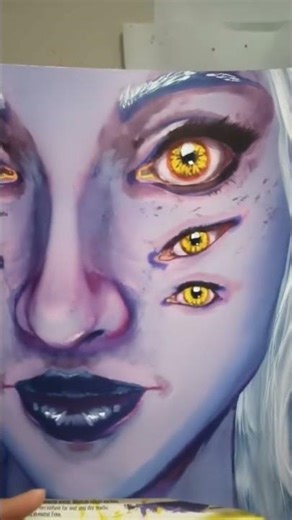 Lilith, acrylic painting, and AI used to animate. Angel KD Art.