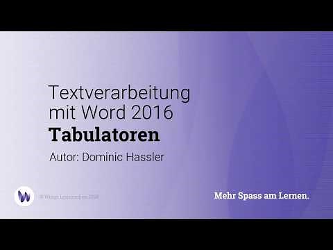 Word 2016/365: Tabulator