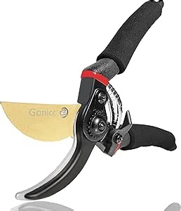 gonicc 8" Professional Premium Titanium Bypass Pruning Shears (GPPS-1003), Hand Pruners, Garden Clippers.