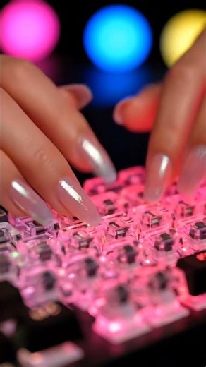 Crystal RGB Keyboard Tapping ✨🎧 (No Talking) #satisfying #shorts
