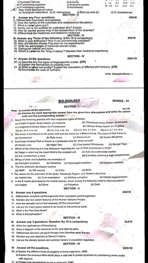 12th Biology First Revision Exam Original Question Paper 2026 #revisionexam2026 #importantquestions