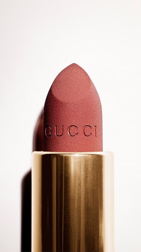 Gucci Beauty on Instagram: "Lip service. Celebrating togetherness in the Gucci Gift campaign with the Limited Edition Rouge à Lèvres Mat Lipstick in 505 ‘Janet Rust’. #GucciGift #GucciBeauty"