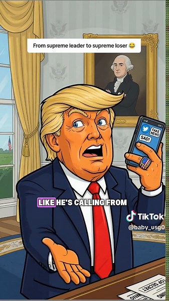 From supreme leader to supreme loser 😂 #donaldtrump #usa #iran #fyp #cartoon