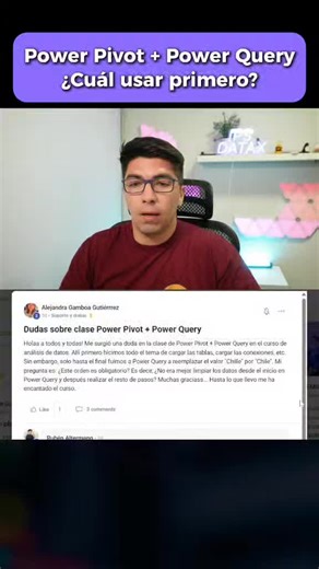 ¿Power Query o Power Pivot? 🤔Power Query limpia los datos.Power Pivot los conecta y analiza.Juntas automatizan reportes en Excel 📊🚀