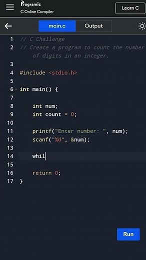 C Challenge - count digits in 30 seconds