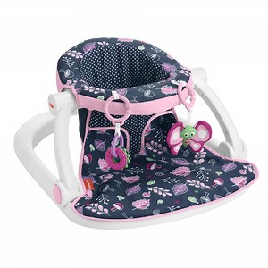 Fisher-Price Sit-Me-Up Floor Seat Portable Infant Chair with 2 Toys, Forest Finds, Unisex