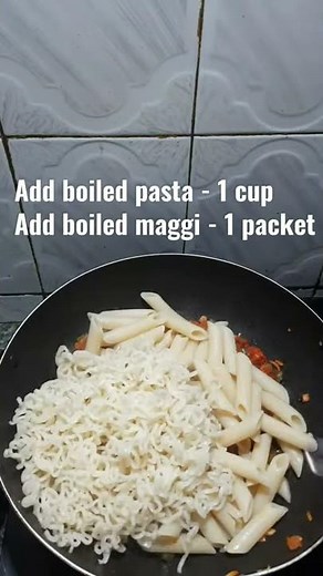 Masala Maggi Pasta Recipe - Maggi Pasta - Quick And Easy Pasta Maggi Recipe - Snacks Recipe