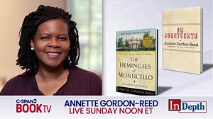 21K views · 162 reactions | LIVE ON #INDEPTH On Sunday at noon ET, we're LIVE with Harvard University historian Annette Gordon-Reed. She'll talk about American presidents, slavery, and emancipation. Her books include the Pulitzer Prize-winning "The Hemingses of Monticello" and "On Juneteenth." More information: bit.ly/IDGordonReed | BookTV | Facebook