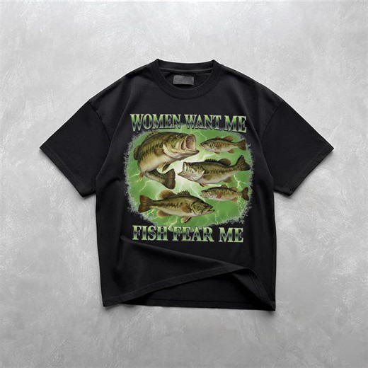 Women Want Me Fish Fear Me Png, Retro Bass Fishing Meme Tee for Dad Shirt Design Digital Download - Etsy