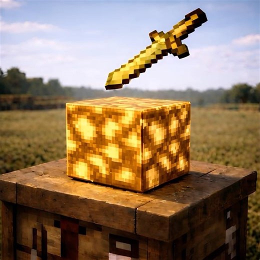 Cutting Glowstone Block | MINECRAFT ASMR |