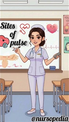 Sites of Pulse in our human body || one of the important vital signs #pulse #medicos #nursopedia
