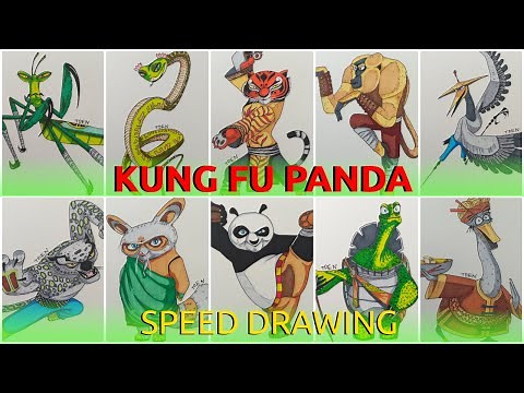 Kung Fu Panda Characters Speed Drawing.