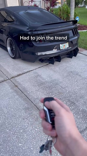 Ignore the broken diffuser🙃 #car #foryou #mustang #fyp #viral #cars #bagged #jdm #stance #exhaust #loud