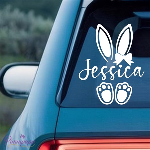 Easter Bunny Name Decal, Personalized Vinyl Decal, Car/laptop/window/bottle Monogram Decal, Customizable Size, Ideal Gift for Decorating - Etsy