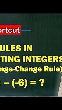 Rules in Subtracting Integers- Keep-Change-Change Rules / Math Tagalog Tutorial