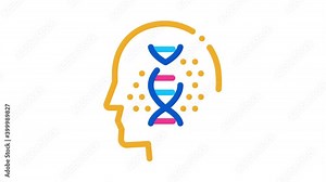 human dna molecule Icon Animation. color human dna molecule animated icon on white background