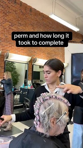 The perm and how long it took #curlyhair #permprocess #hairsalon #hairvideos