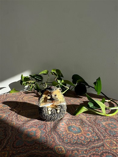Vintage Hedgehog Ladybug Sand Timer: 1990s Bramble Clover Figurine Hourglass
