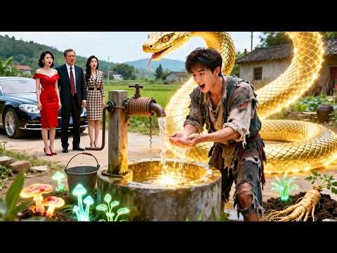 Cast out, finds magical spring! Drinks, grows ancient plants, speaks beast—ex-family kneels regrets!