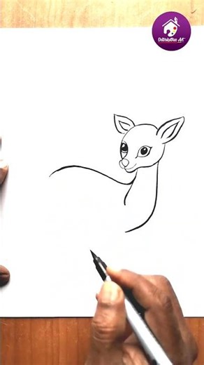 How To Draw A Baby Deer Step By Step | Easy Baby Deer Drawing #art #drawing #deer