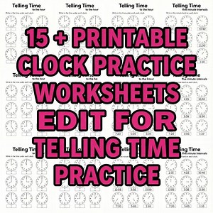 Telling Time Clock Worksheets, First Grade Math (PDF File) - Etsy Canada