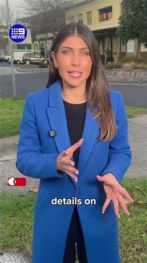 Moment getaway car nearly hits pedestrian on busy Melbourne street | 9 News Australia