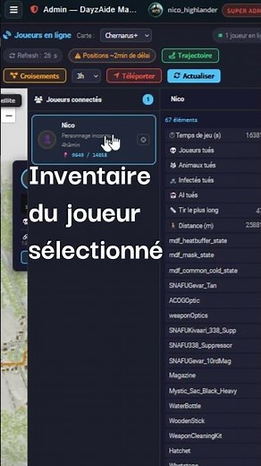 #dayz #dayzstandalone #dayzgameplay Position et inventaire des joueurs en temps réel - Consoles/PC