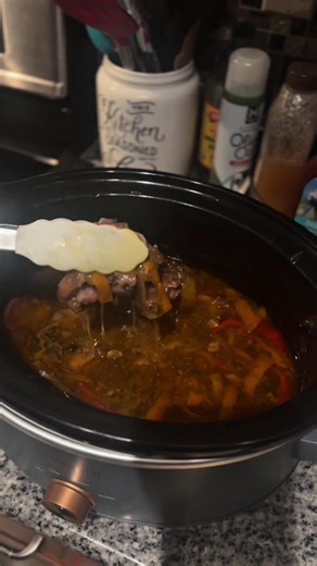 Ox tails falling off the bone after 5 hours in the slow cooker