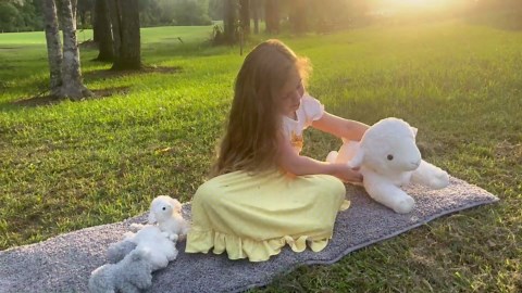 Tezituor 5Pcs Lamb Stuffed Animals Set, 20 Inch Large Mommy Stuffed Sheep Plush with 4 Cute Lamb Babies, Realistic Sheep Plush Pillow for Girls Boys