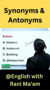 15K views · 368 reactions | Extinct | Synonyms & Antonyms | Vocab | English With Rani Ma'am #vocabulary | English With RANI MAM | Facebook