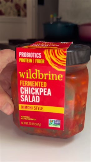 Kimchi Dense Bean Salad recipe made with Wildbrine's new fermented chickpea salads, available at Whole Foods now! Recipe on substack #WildbrinePartner #ad