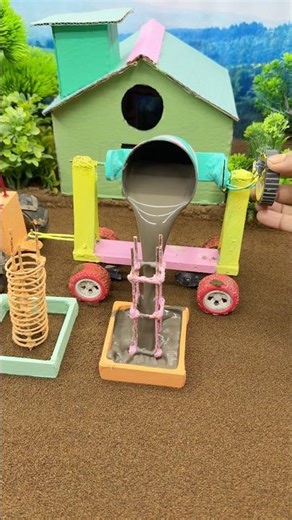 🔥 Mini Tractor DIY Cement Pillar Baige Construction | Real Machine Action 🚜