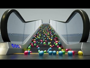 Balls On Escalator | Physics Engine