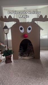 123K views · 15K reactions | @makedo tools, a cardboard box, some twinkle lights, and the kids’ favorite Christmas stories… that’s all it took to create this reindeer fort and make pure holiday magic. If you’re looking for a gift that sparks creativity all season long (and beyond!), use code CM10 for 10% of your own Makedo cardboard tools | CraftMonsterz | Facebook