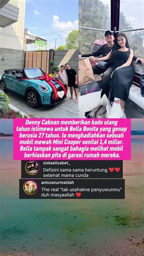 Denny Caknan Gifts Bella Bonita a Mini Cooper Car Worth 1 Billion Rupiah