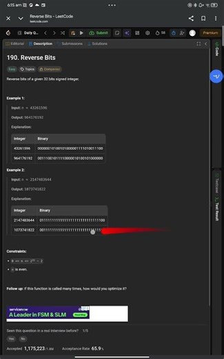 LeetCode 190 | Reverse Bits 🔄 | Bit Manipulation Made Easy | C++ | Shorts