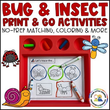 Bug and Insect Themed Print & Go Activities - No Prep Special Ed