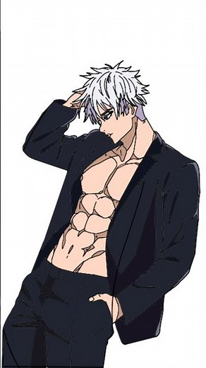 Gojo Satoru Digital Art | Six-Pack Abs Showcase | Jujutsu Kaisen Fan Art #gojofanart #shorts