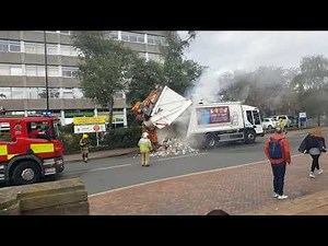 Bin lorry on fire in Stafford.